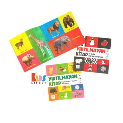 Yırtılmayan Kitap Seti (Çiğnenebilir, Yıkanabilir, Yırtılmaz, Gıda Boyalı) – Zeka Kartları Serisi 3 Kitap